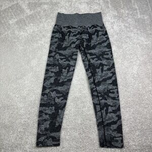 NVGTN Black & Gray Camo Seamless Contour Cheek‎ Activewear Leggings Size Med